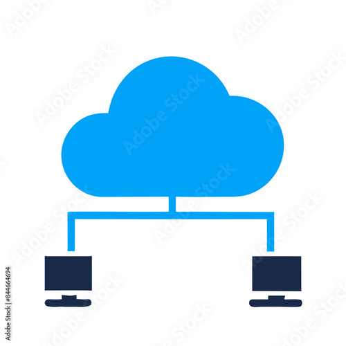 cloud connection as a simple single icon logo vector illustration, isolated on transparent background