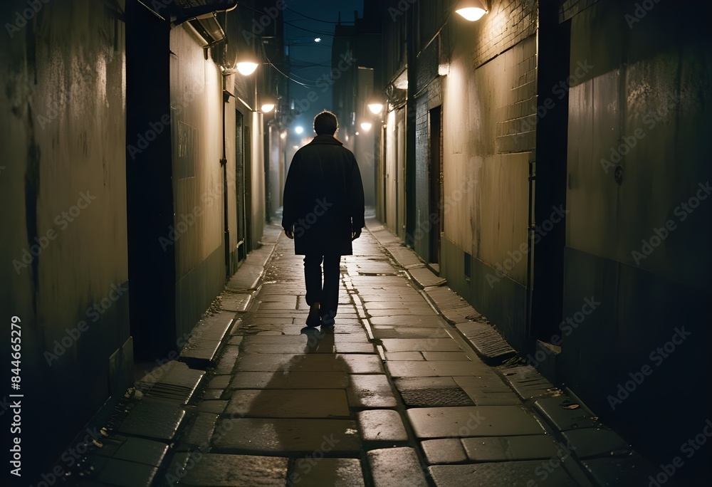 Alone in the night, the concept of feeling alone Alone in the night, the concept of feeling alone