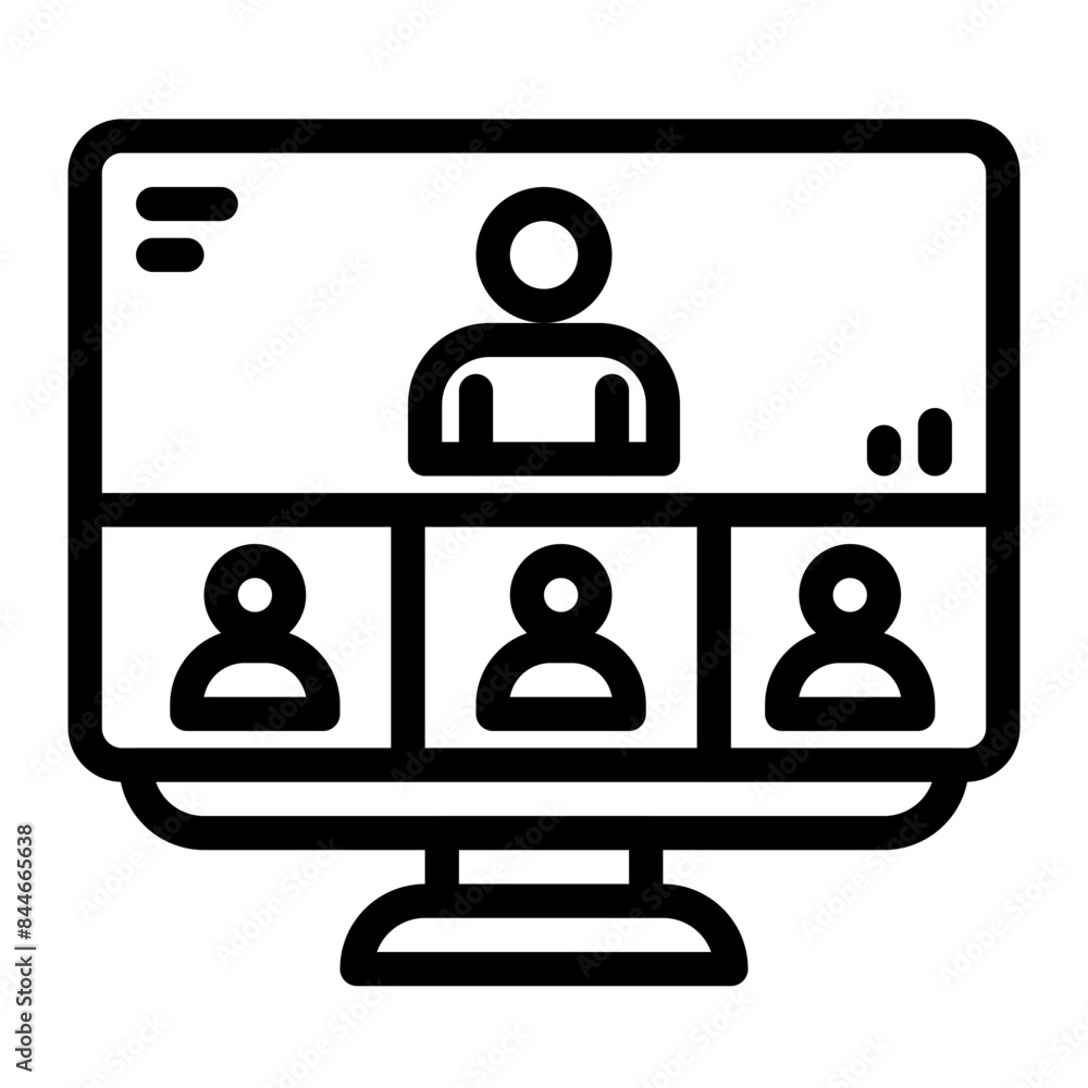 online meeting line icon online meeting line icon