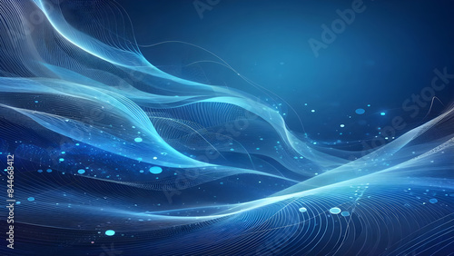 Abstract background a blue wavy lines in a blue background