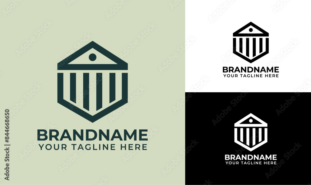Geometric Bank Logo with Pillars for Financial Institutions Geometric Bank Logo with Pillars for Financial Institutions