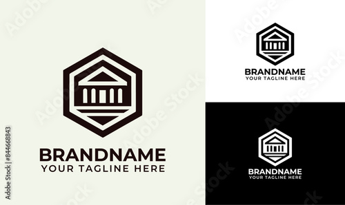Hexagon Minimalist Bank and Finance Logo Design