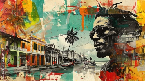 Reggae Music Heritage of Kingston Art Collage