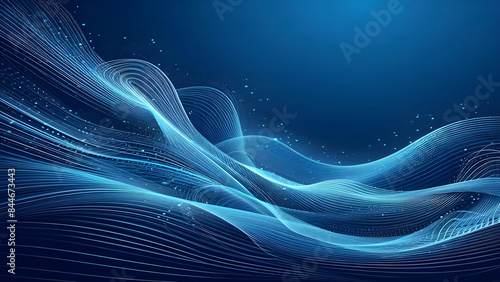 Abstract background a blue wavy lines in a blue background