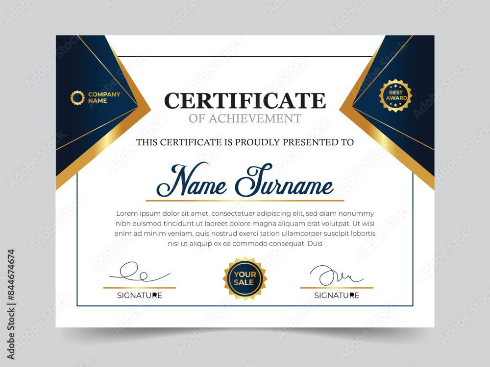 Obraz premium certificate design template.