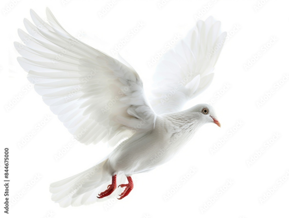 White dove in flight