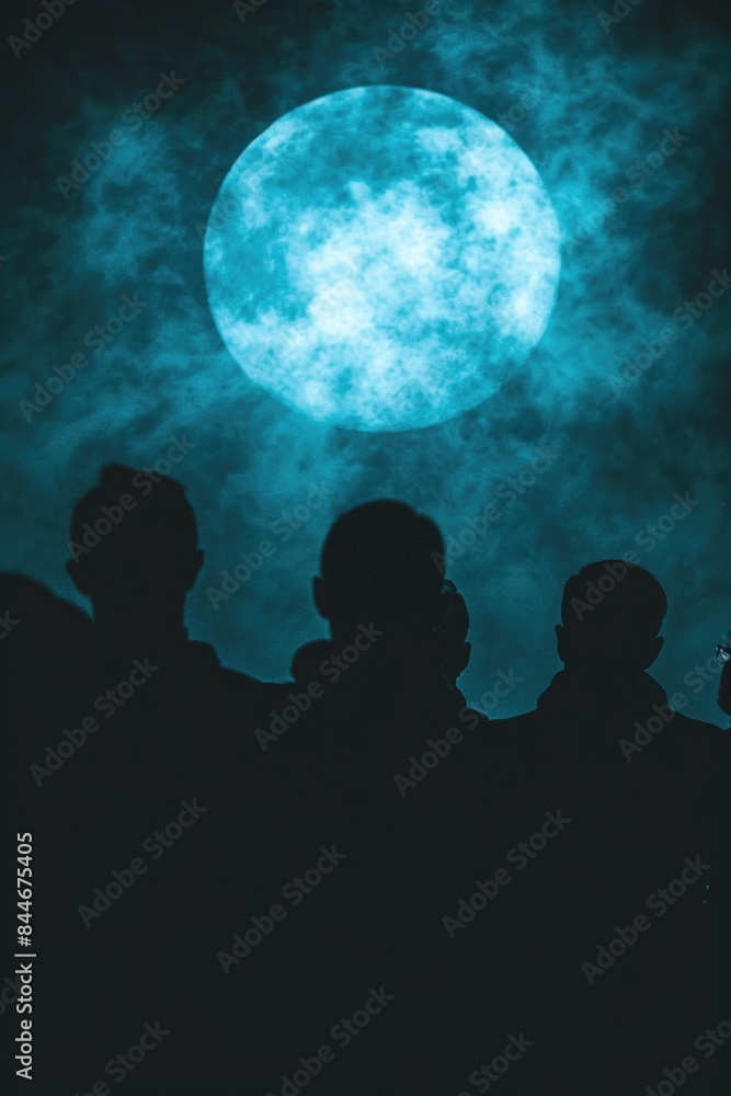People under full moon People under full moon