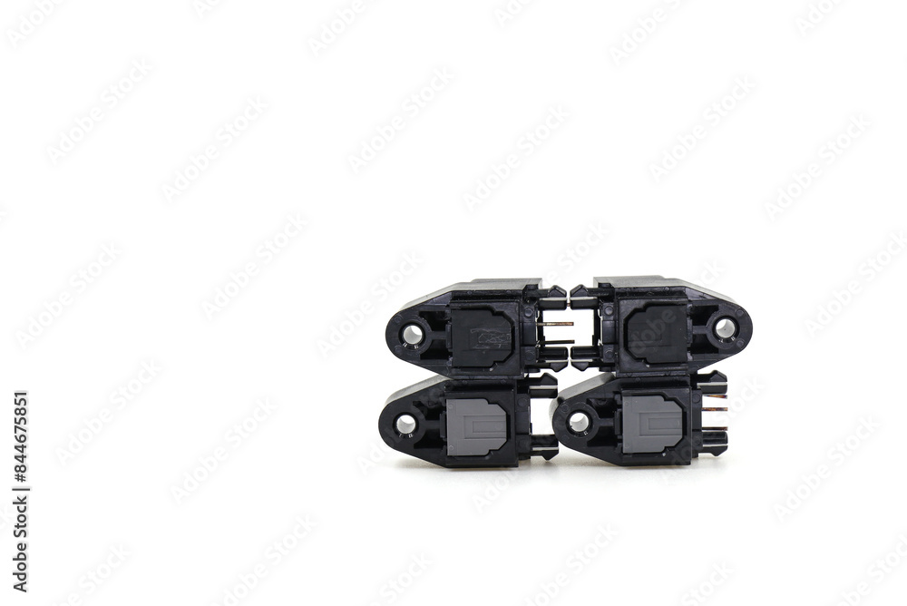 Obraz premium fiber socket on white background. data transmission.