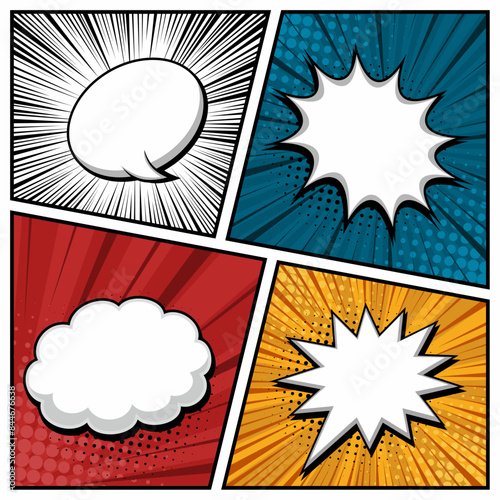 Dialogue balloon comic concentrated line