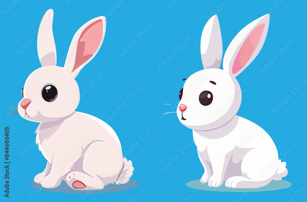 Modern illustration of an Easter bunny with an isolated background. Suitable for greeting cards, textiles, and other holiday projects. Modern illustration of an Easter bunny with an isolated background. Suitable for greeting cards, textiles, and other holiday projects.