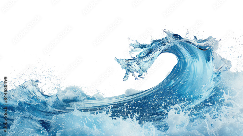 Ocean blue wave isolated on white background Ocean blue wave isolated on white background