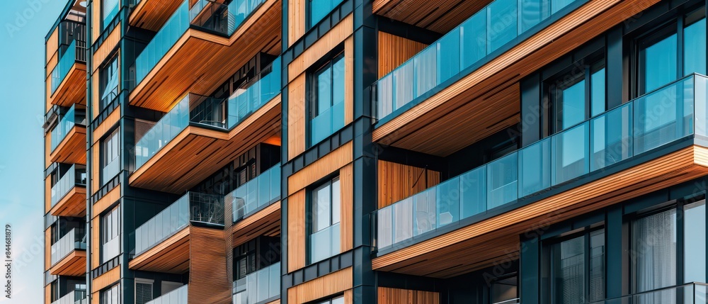 residential apartment block, modern wood and concrete, architectural plans, facades east residential apartment block, modern wood and concrete, architectural plans, facades east