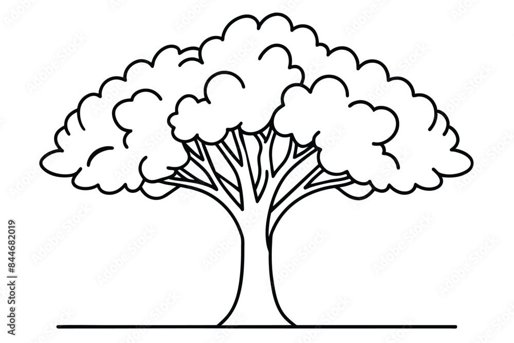 Tree line art vector illustration Tree line art vector illustration
