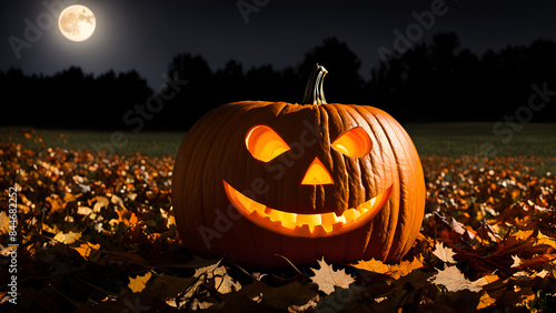 Halloween pumpkin background, terrifying atmosphere, holiday celebration, banners and background, photo