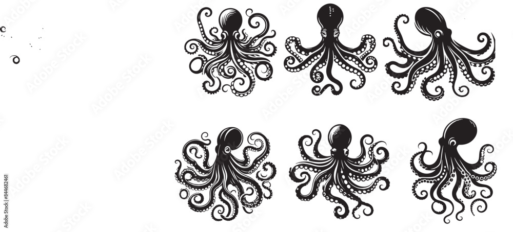 octopas silhouette vector illustration octopas silhouette vector illustration