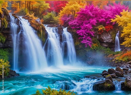 waterfall in autumn