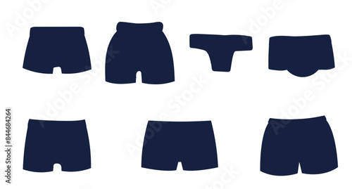 Man underwear panties underpants shorts boxer isolated set. Vector graphic design illustration