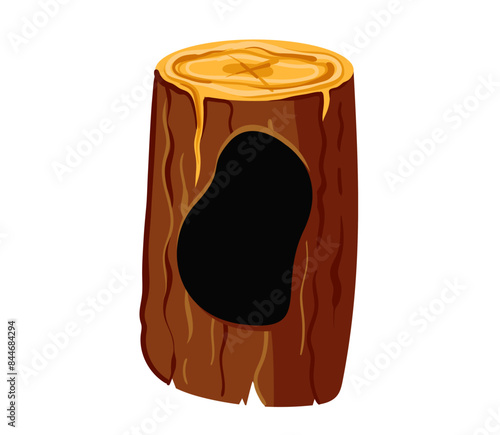 Wooden burrows hole isolated conept. Vector graphic design illustration
