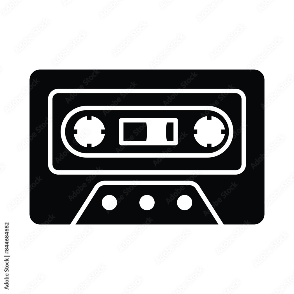 Fototapeta premium Cassette Recorder Icon Vector Design Template