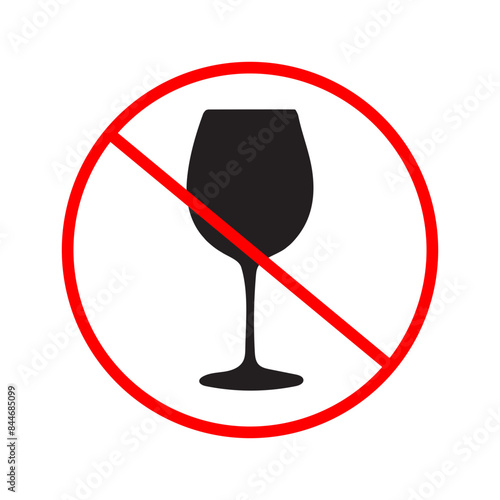 No wine allowed sign indicating alcohol-free zone enforcement