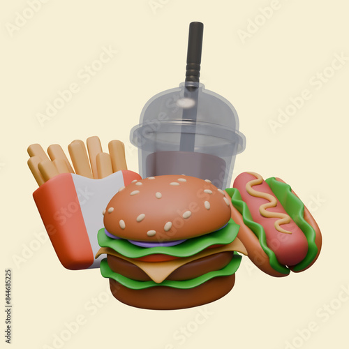 Commercial poster for cafe, restaurant, fast food business
