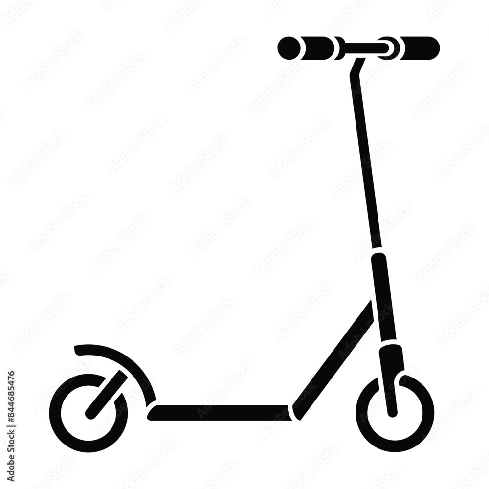 Kick scooter icon on white background design template Kick scooter icon on white background design template