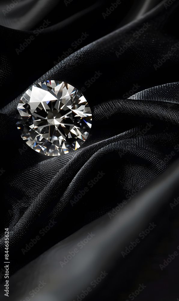 A large diamond on a beautiful textile background. A large diamond on a beautiful textile background.