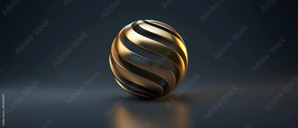 golden sphere with the business company logo, standing out against a dark background, epitomizing professionalism and expertise in IT golden sphere with the business company logo, standing out against a dark background, epitomizing professionalism and expertise in IT