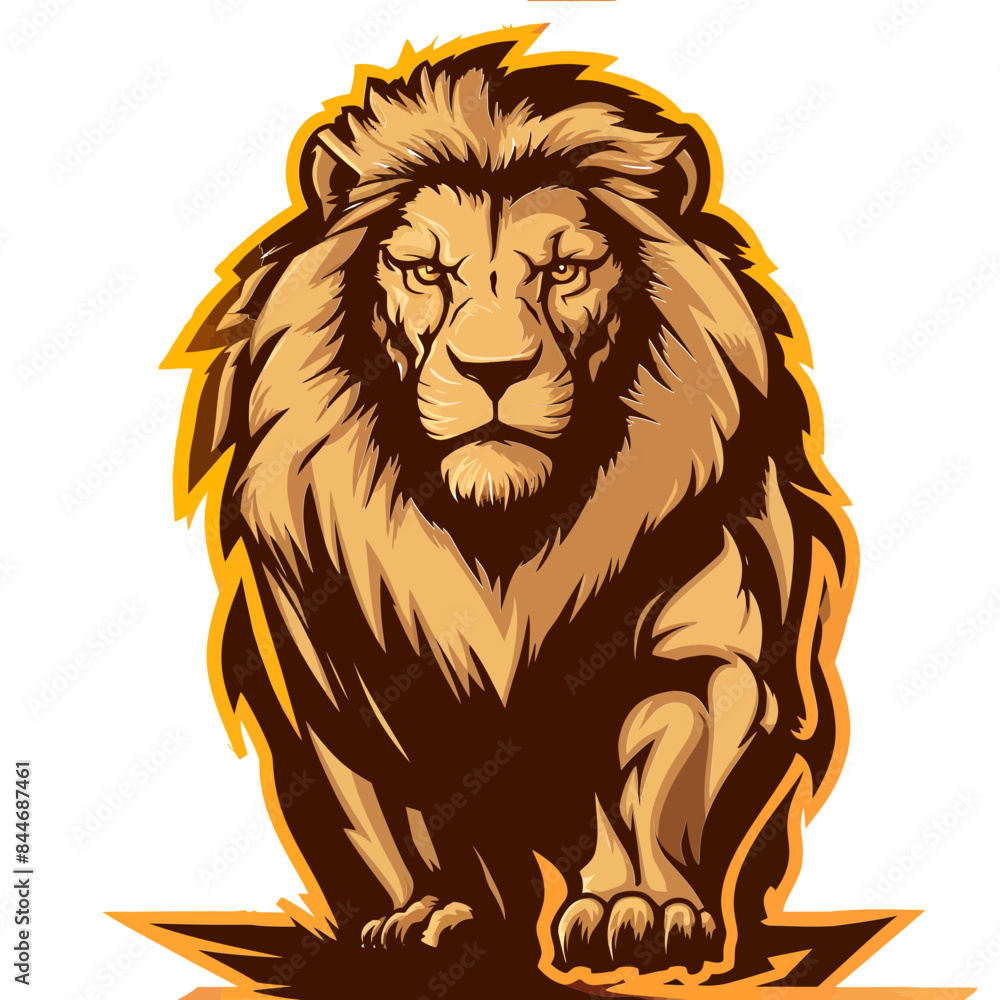 Obraz premium Vector illustration Roaring cute Lion Head