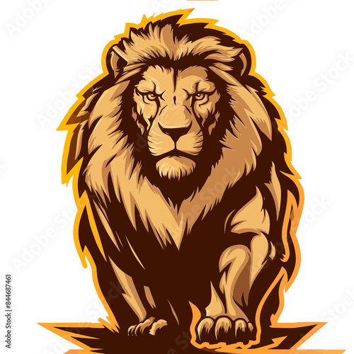 Vector illustration Roaring cute Lion Head