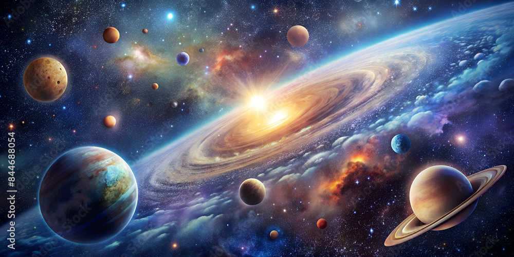 Cosmic Panorama of Planets and Galaxy - oth captivating and thought-provoking Cosmic Panorama of Planets and Galaxy - oth captivating and thought-provoking