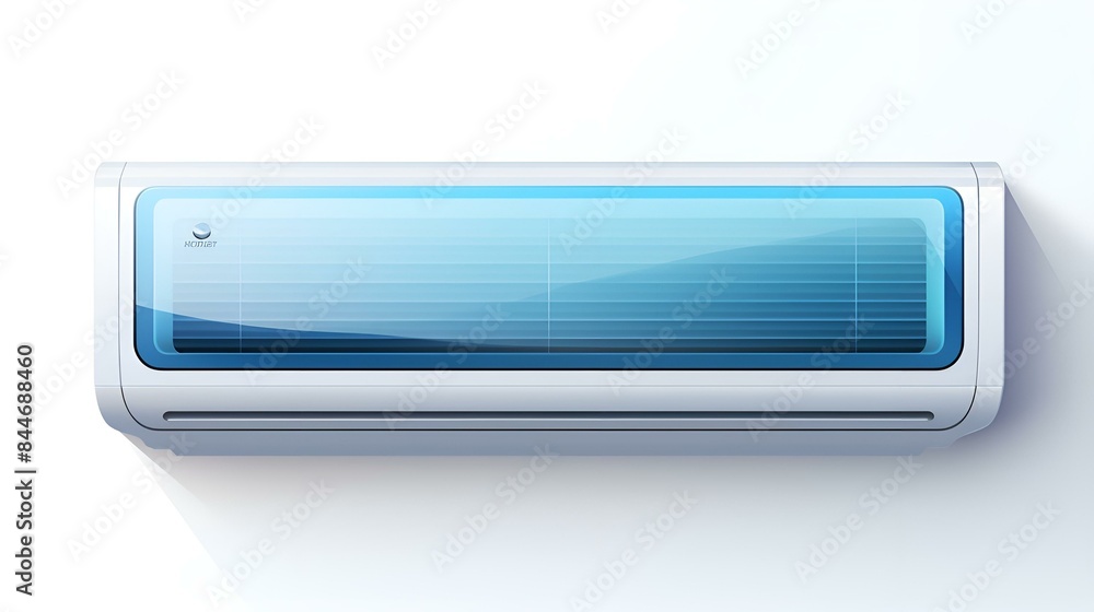 A white background with an air conditioner. A white background with an air conditioner.