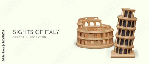Concept sights of Italy. Notable architectural monuments