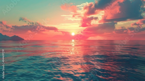 Sunset over the ocean © TheWaterMeloonProjec