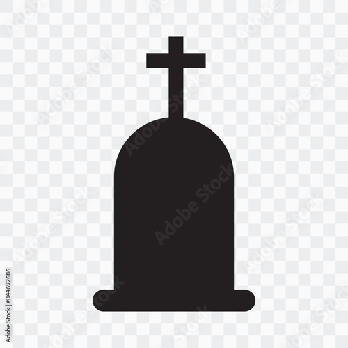 Grave Icon, vector, silhouette. Death icon, vector, Rip grave icon. Sign tombstone vector flat. Burial icon. Vector illustration.