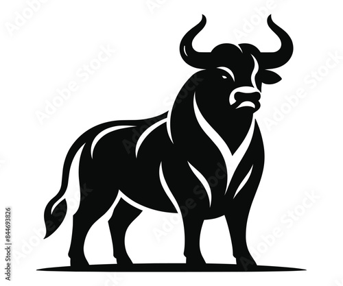 Bull silhouette on a white background vector illustration