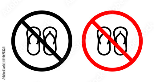 No sandals allowed sign indicating footwear restrictions in this area