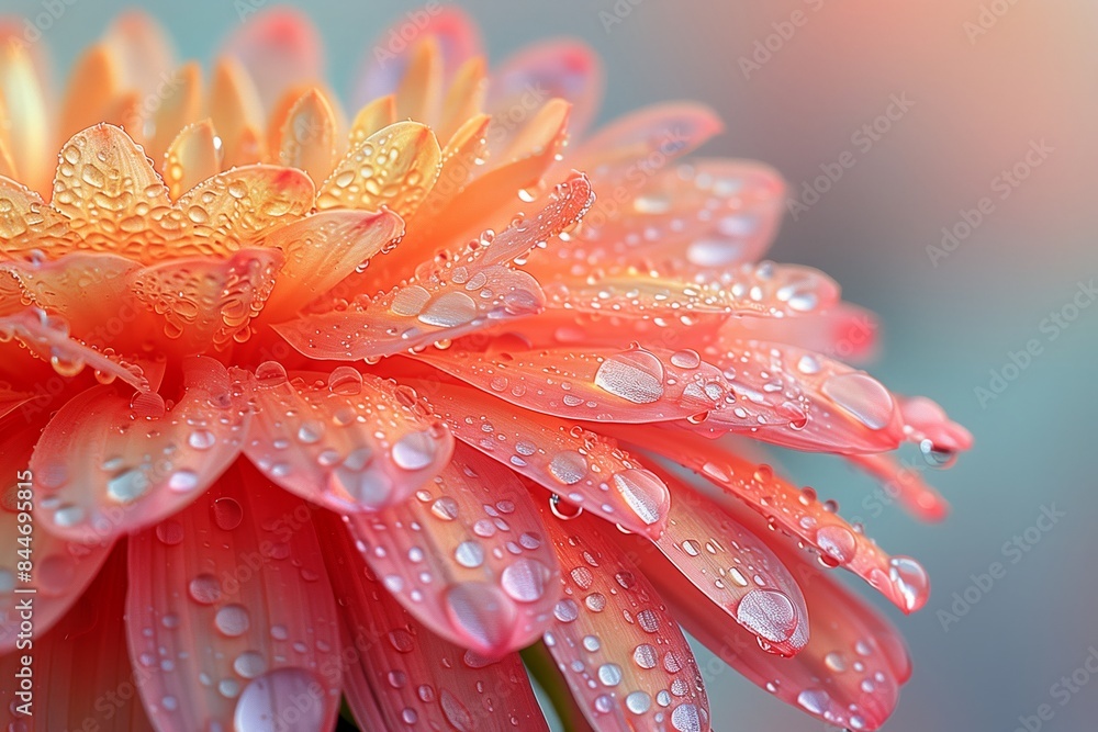 Macro Dandelion Flower Photography: Artistic Nature Close-up with Water Drops Macro Dandelion Flower Photography: Artistic Nature Close-up with Water Drops