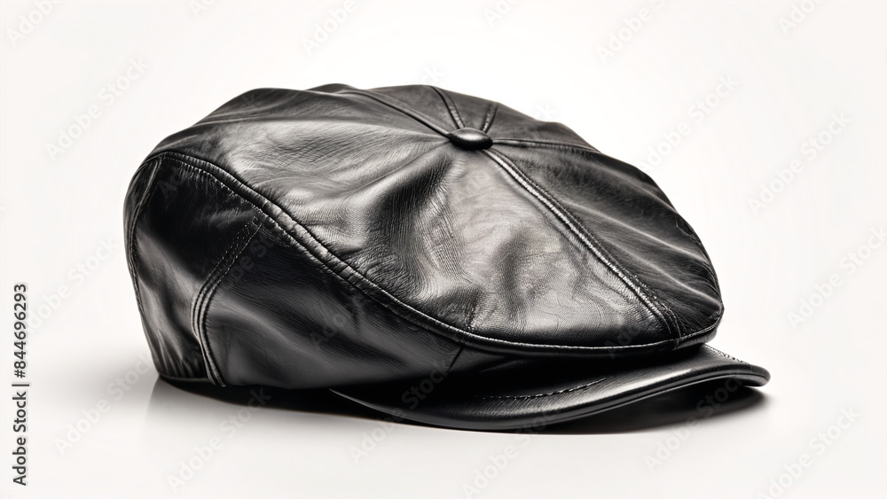 black flat cap hat isolated on white background black flat cap hat isolated on white background