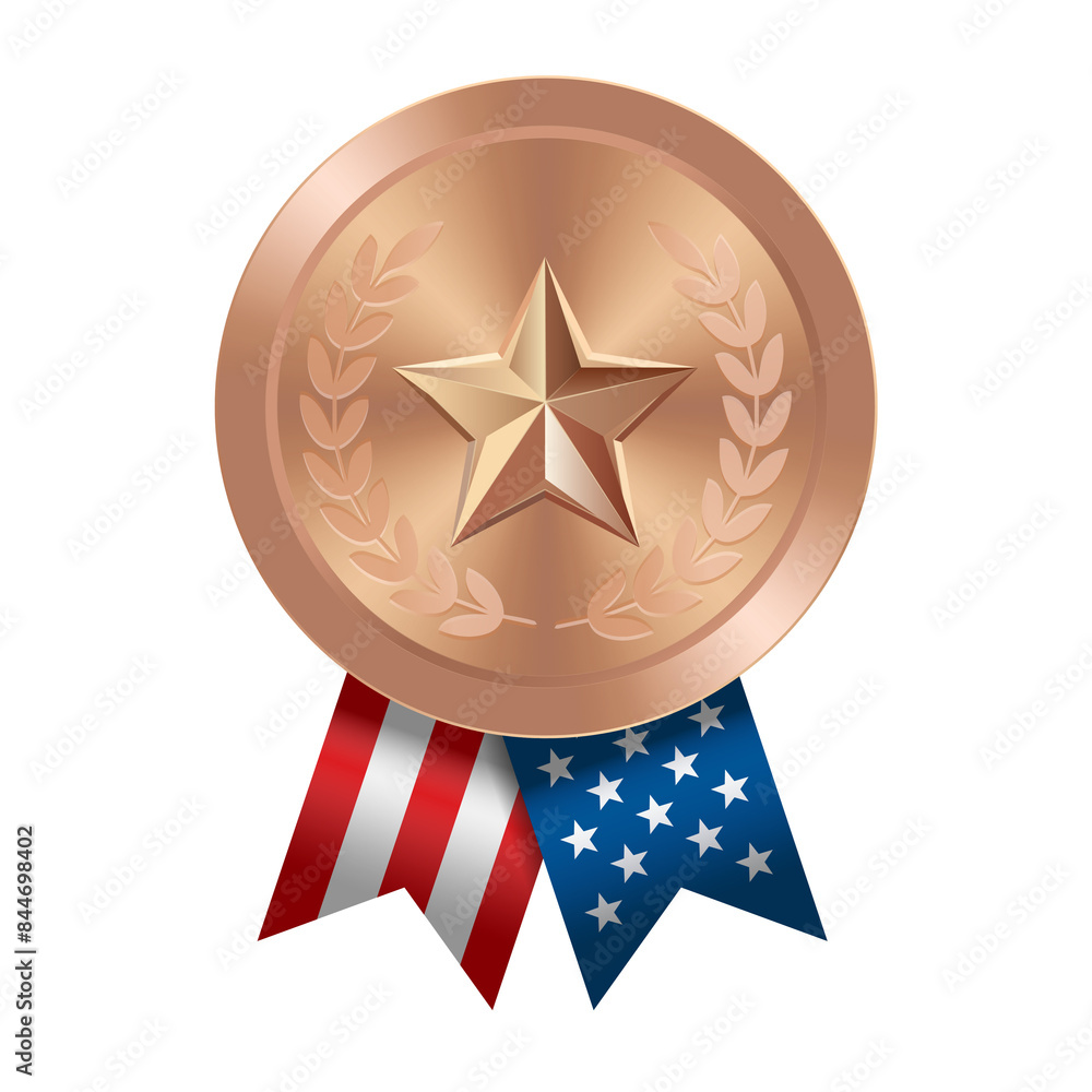 Bronze award sport medal with USA ribbons and star Bronze award sport medal with USA ribbons and star