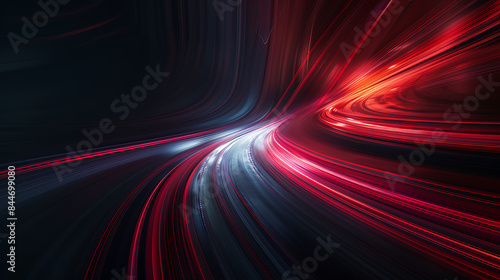 Dynamic Light Trails in Dark Abstract Background
