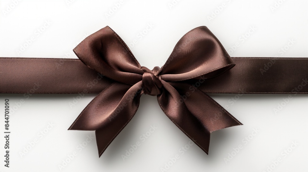 Brown ribbon and bow, cut out Brown ribbon and bow, cut out