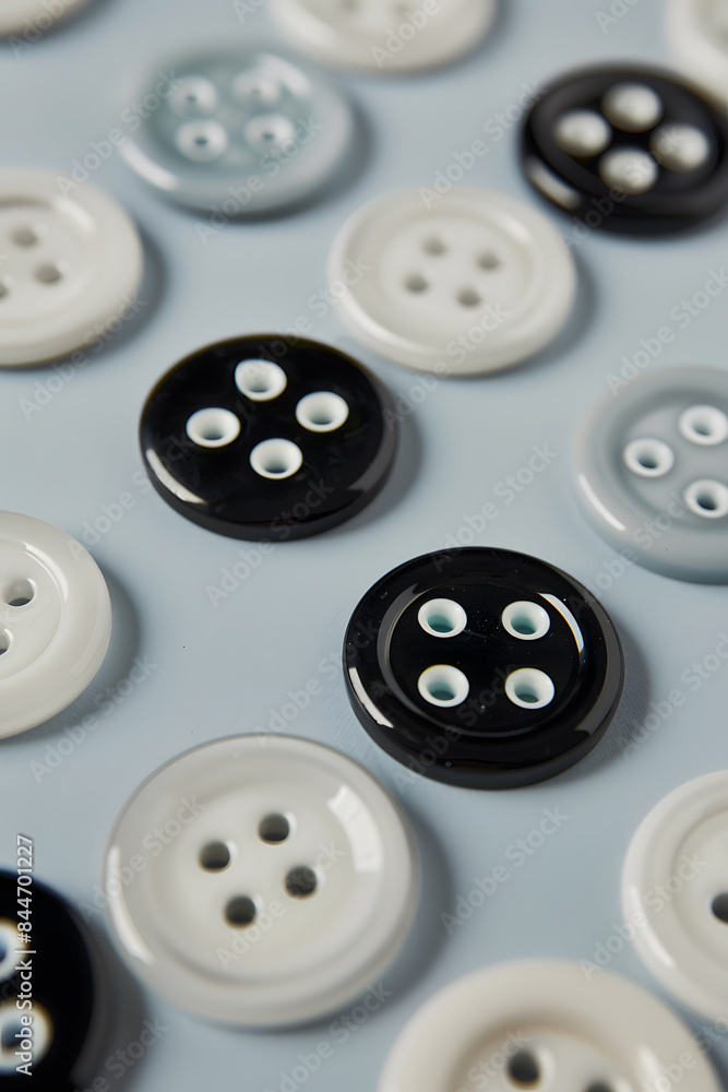 black and white buttons