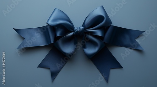 blue ribbon and bow, cut out