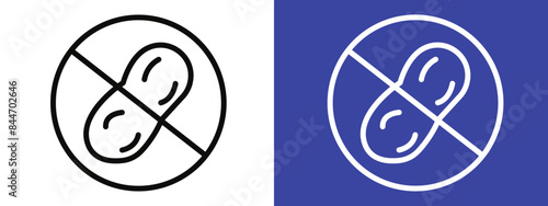 Peanut allergy alert sign indicating peanut-free zone for safety