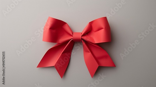 Red paper ribbon and bow