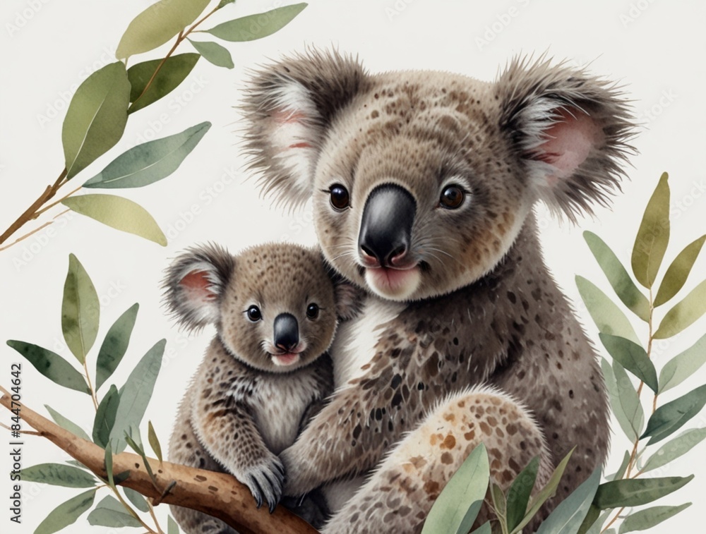 Mother koala with baby Mother koala with baby