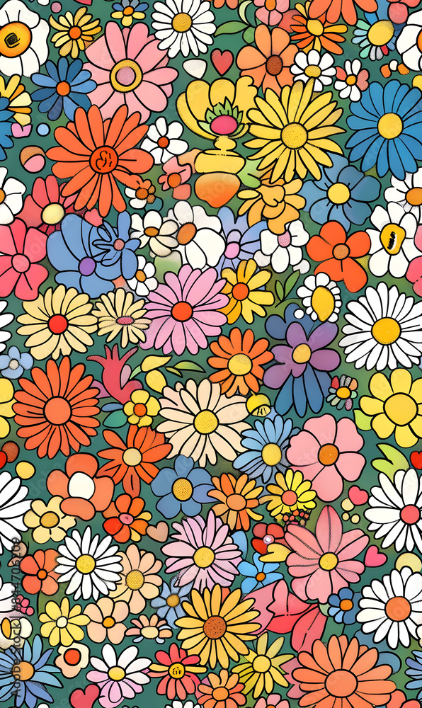 Seamless pattern of flower. Seamless pattern of flower.