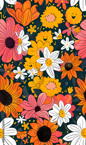 Wallpaper Mural Seamless pattern of flower. Torontodigital.ca