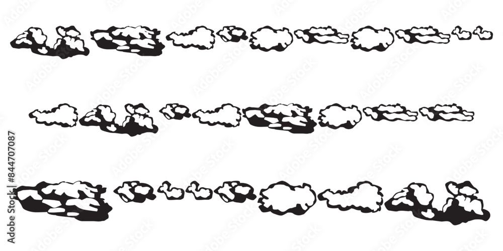 Set Of Realistic Vector Cloud. Isolated On Transparent Background. Set Of Realistic Vector Cloud. Isolated On Transparent Background.